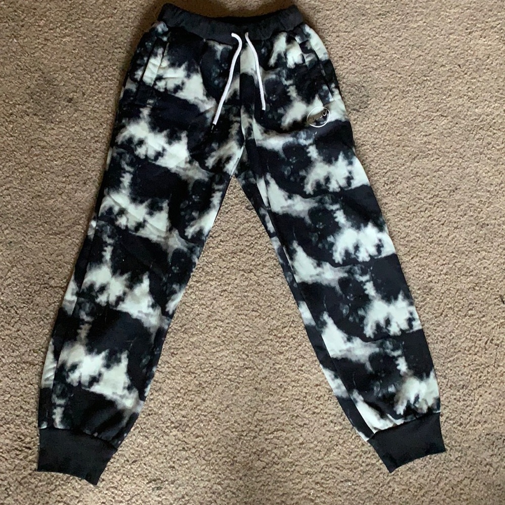 Wesc black tie die joggers